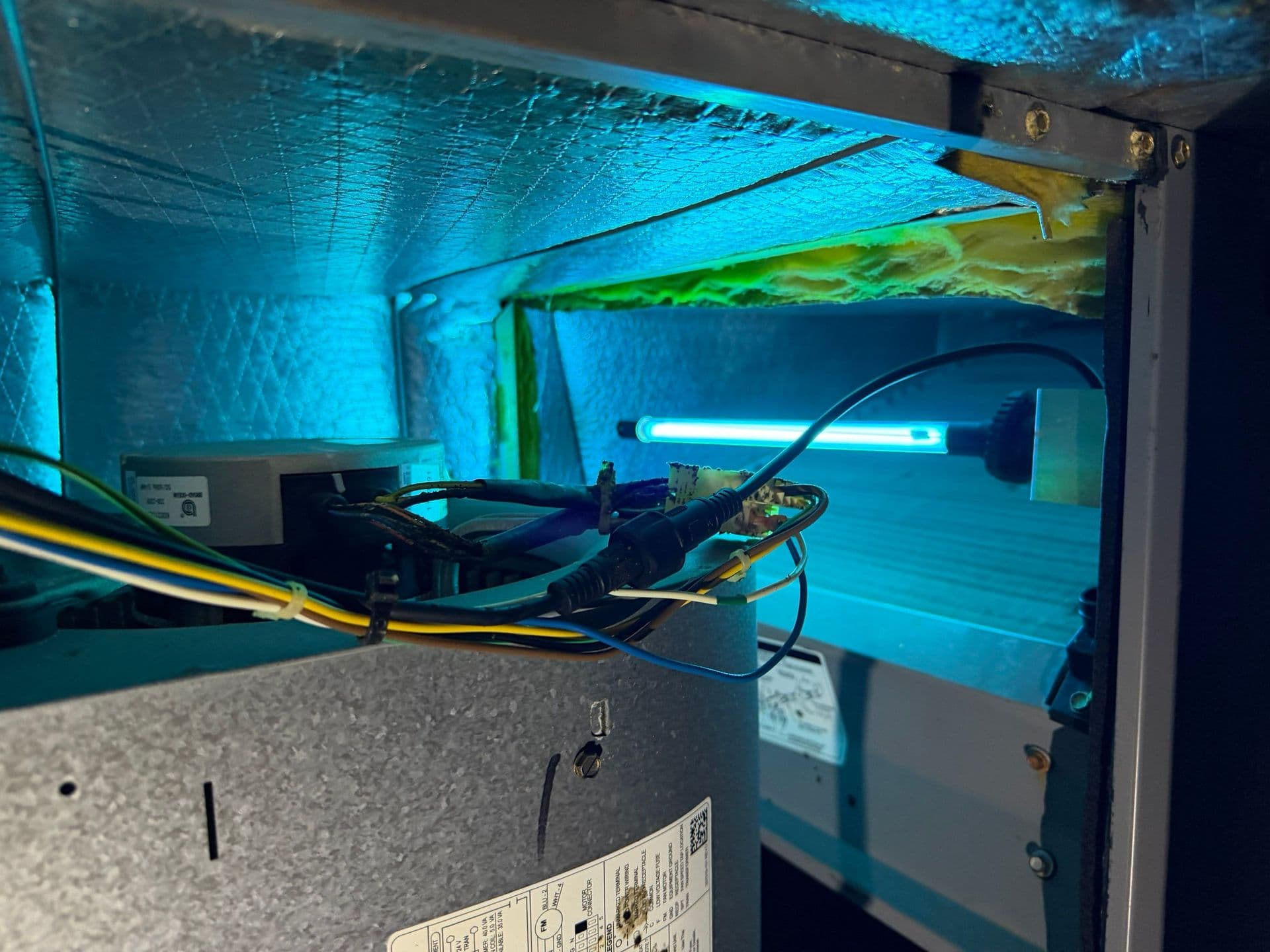 HVAC UV light installed at the AC coil in Tampa FL - Protek Heating & Cooling