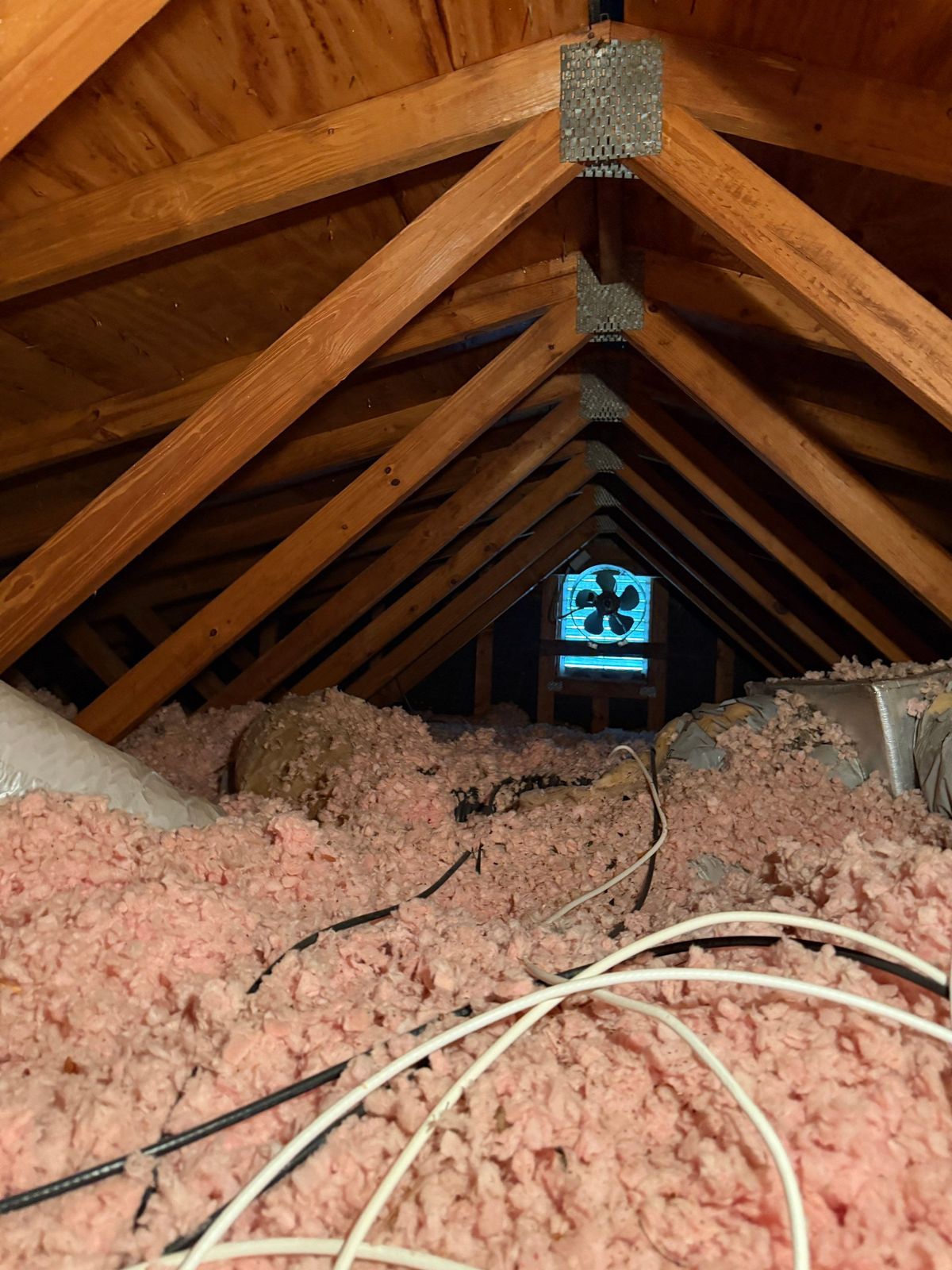 Attic of a Lutz, FL home before duct replacement