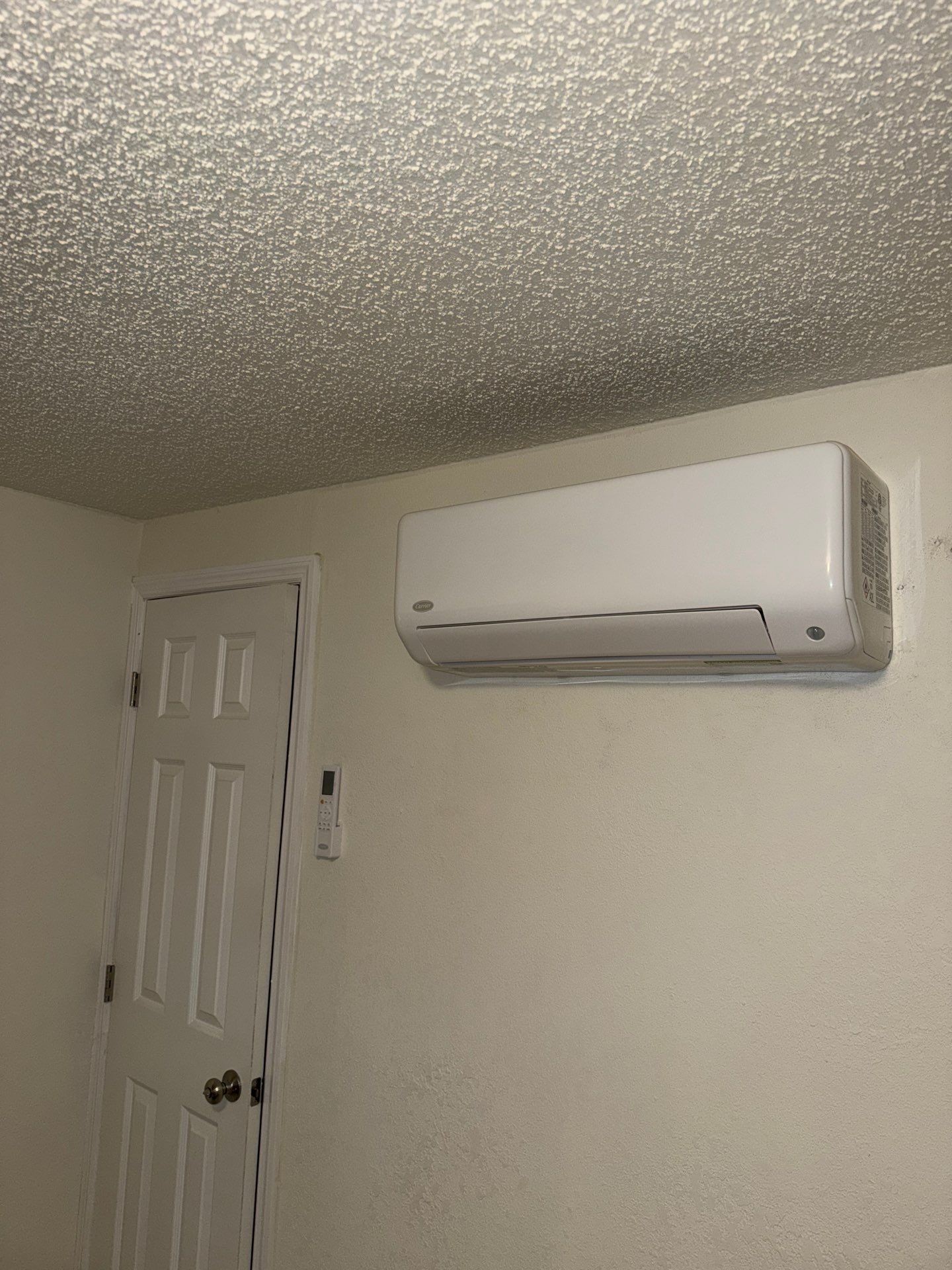 Mini-split indoor unit installed above a doorway in a Riverview home