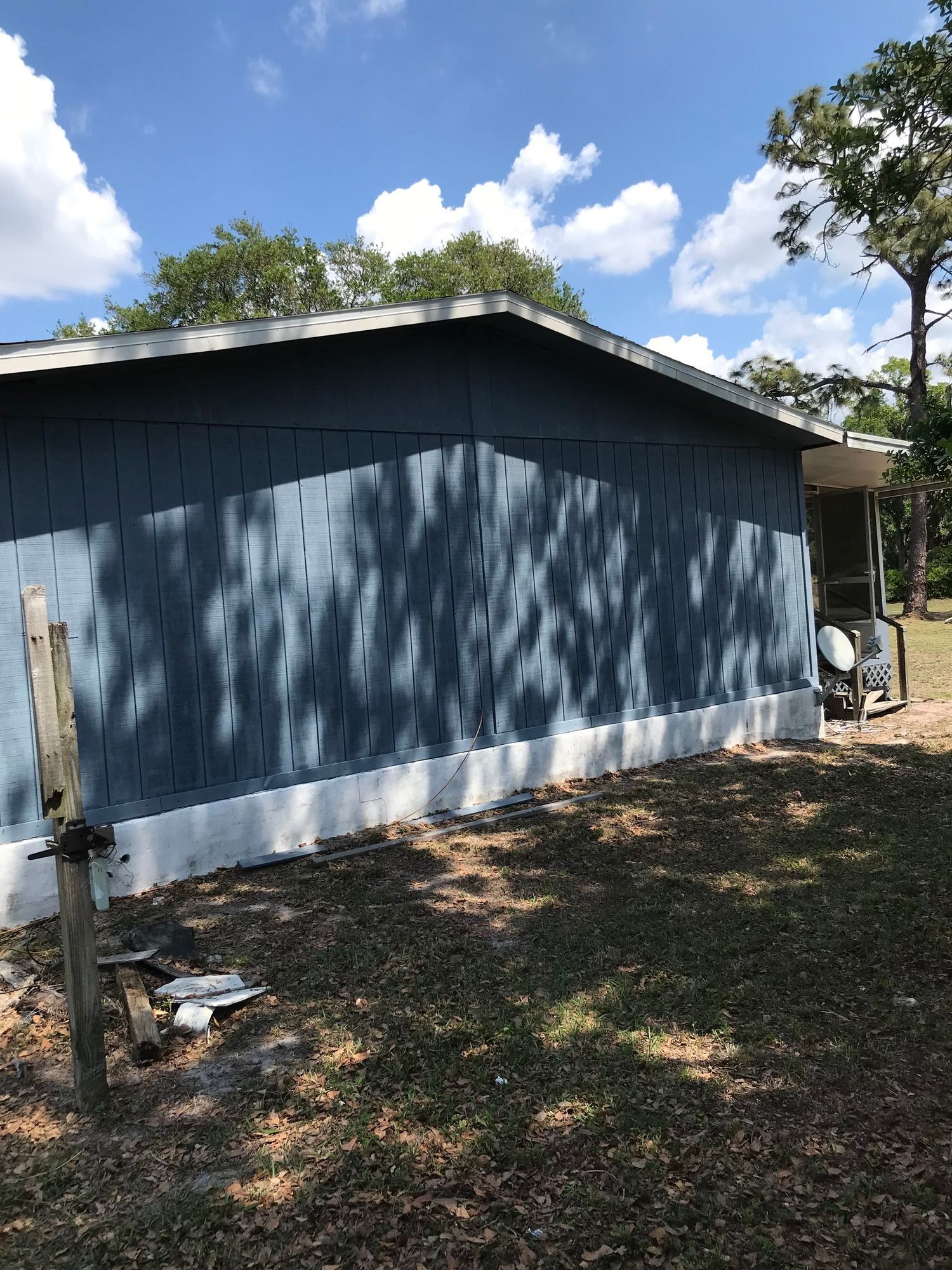 Long exterior wall of a Riverview home before the mini-split system was installed