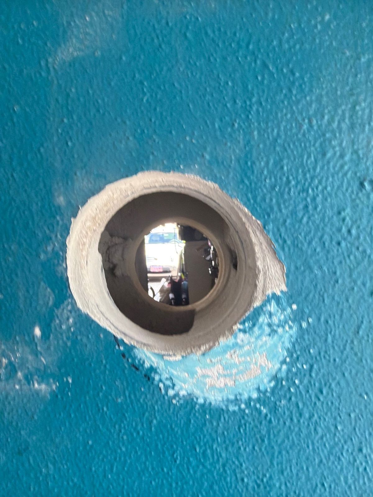 Clean core hole through the wall for a new mini-split line set