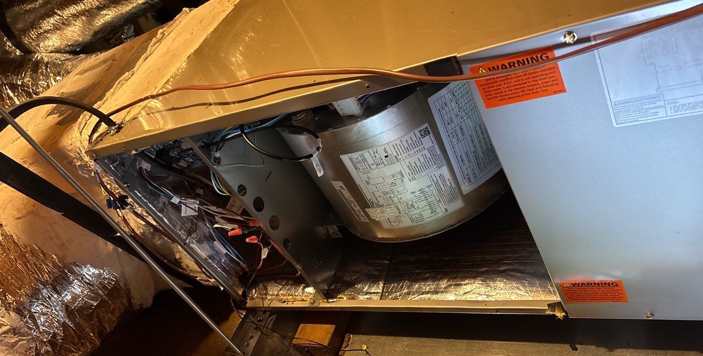 New horizontal air handler in a Zephyrhills attic with new insulated ductwork