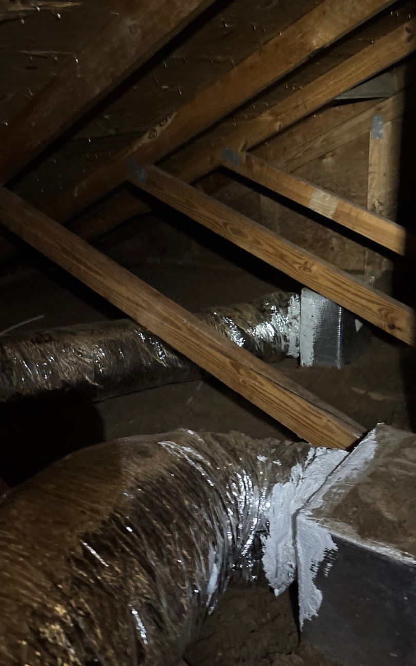 New R6 insulated flex duct run in the attic