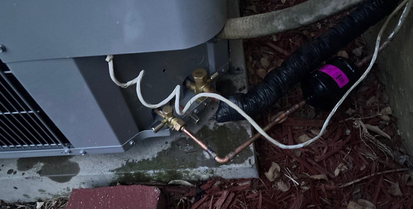 Line set connection at the new heat pump outdoor unit