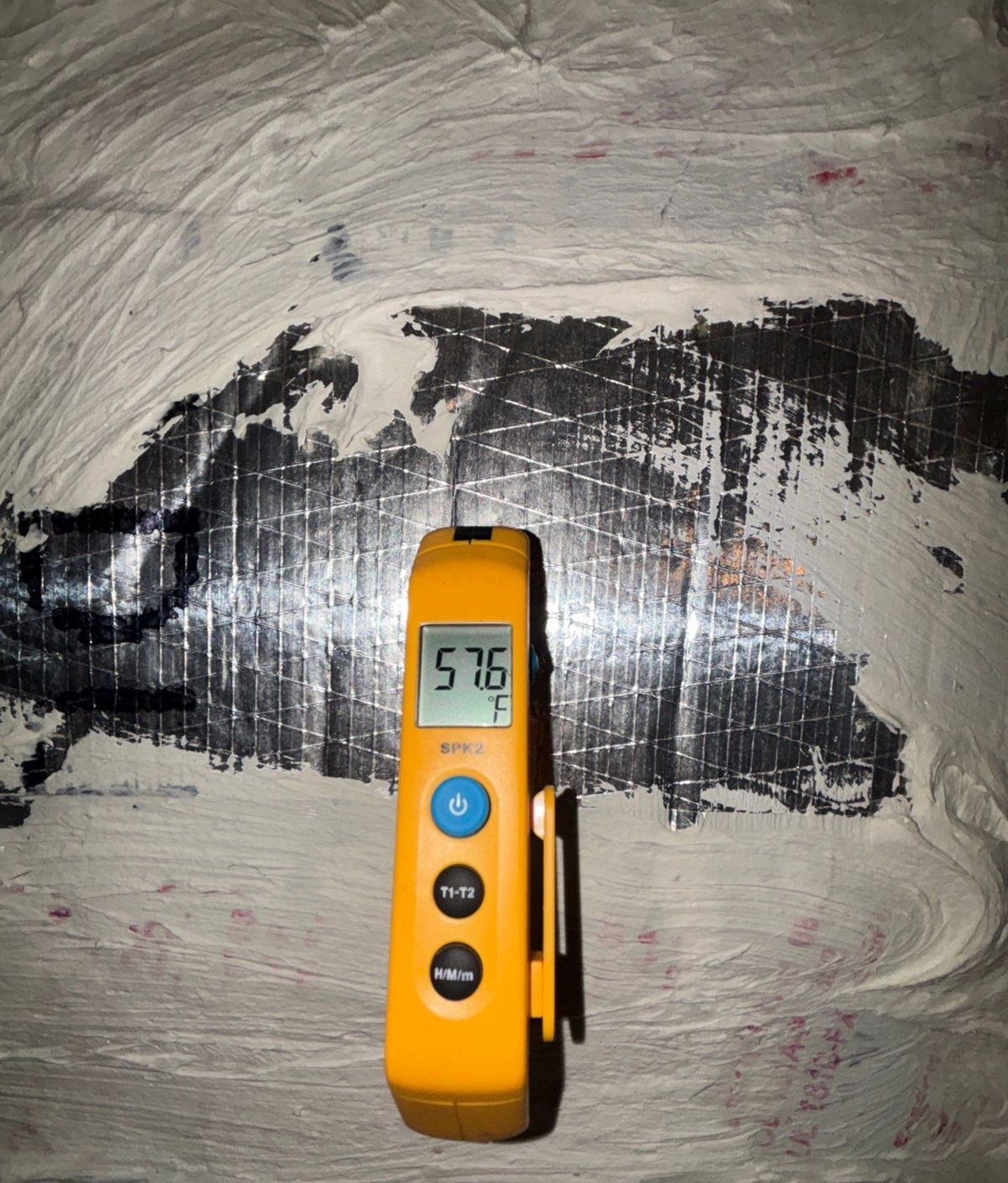 Thermometer reading supply air temperature at a new air handler